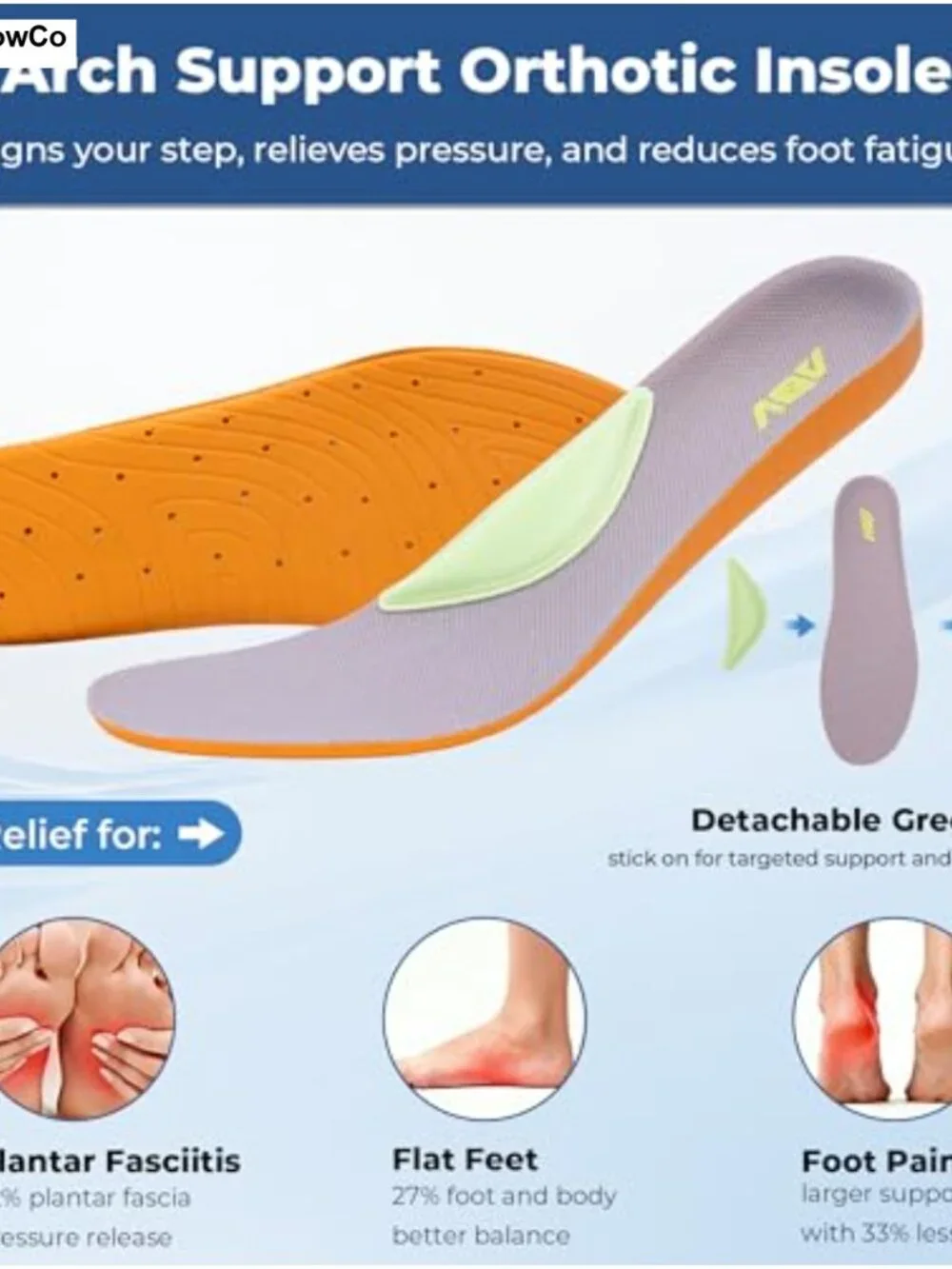 Women's Wide Arch Support Walking Shoes Plantar Fasciitis Sneakers Comfort